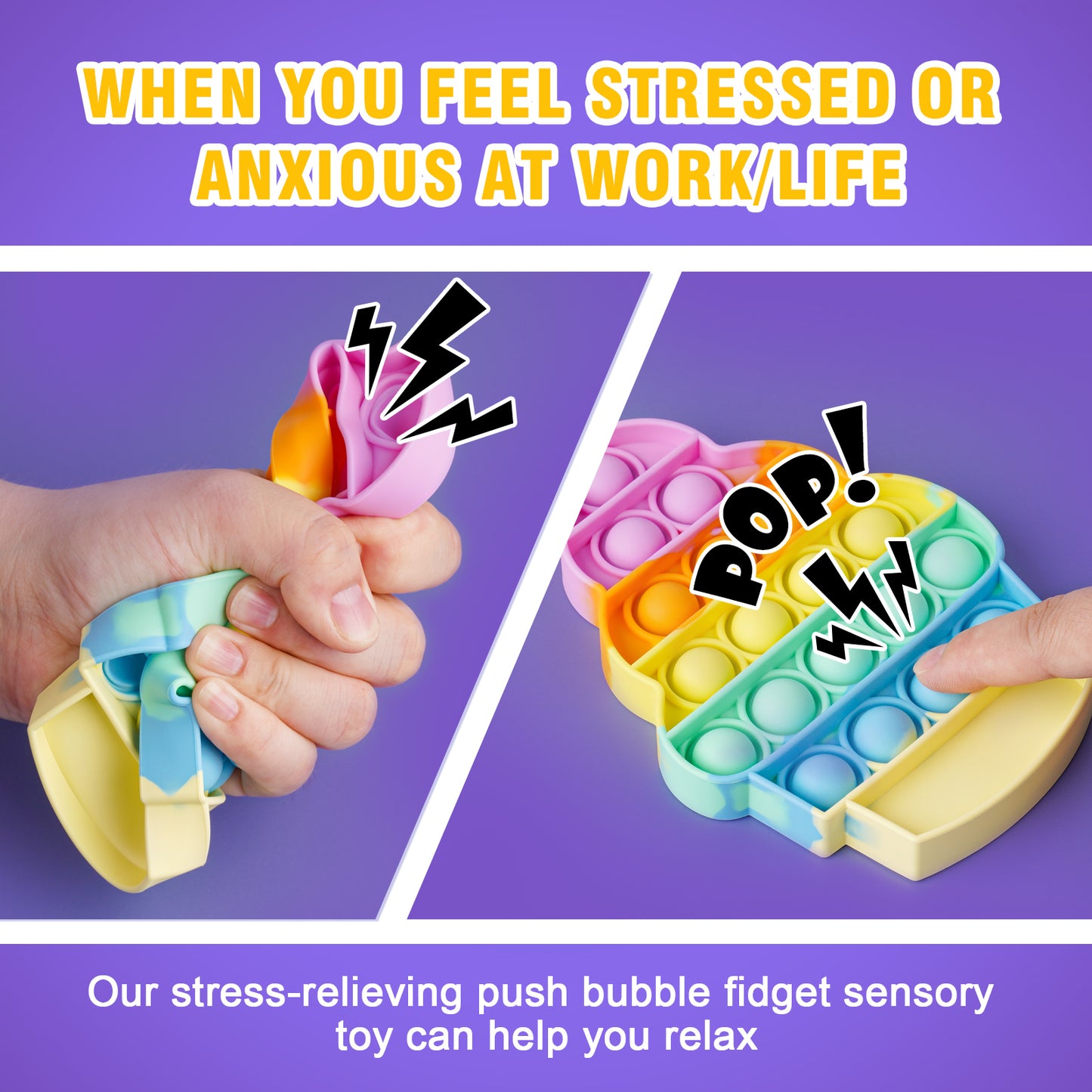 Push Pop Bubble Fidget Sensory Toy for Special Needs Fidget Pack Stress Reduce