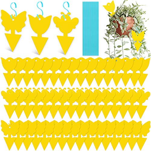 48-Pack Yellow Sticky Traps with Twist Ties Indoor & Outdoor Plant Bug Fly Glu