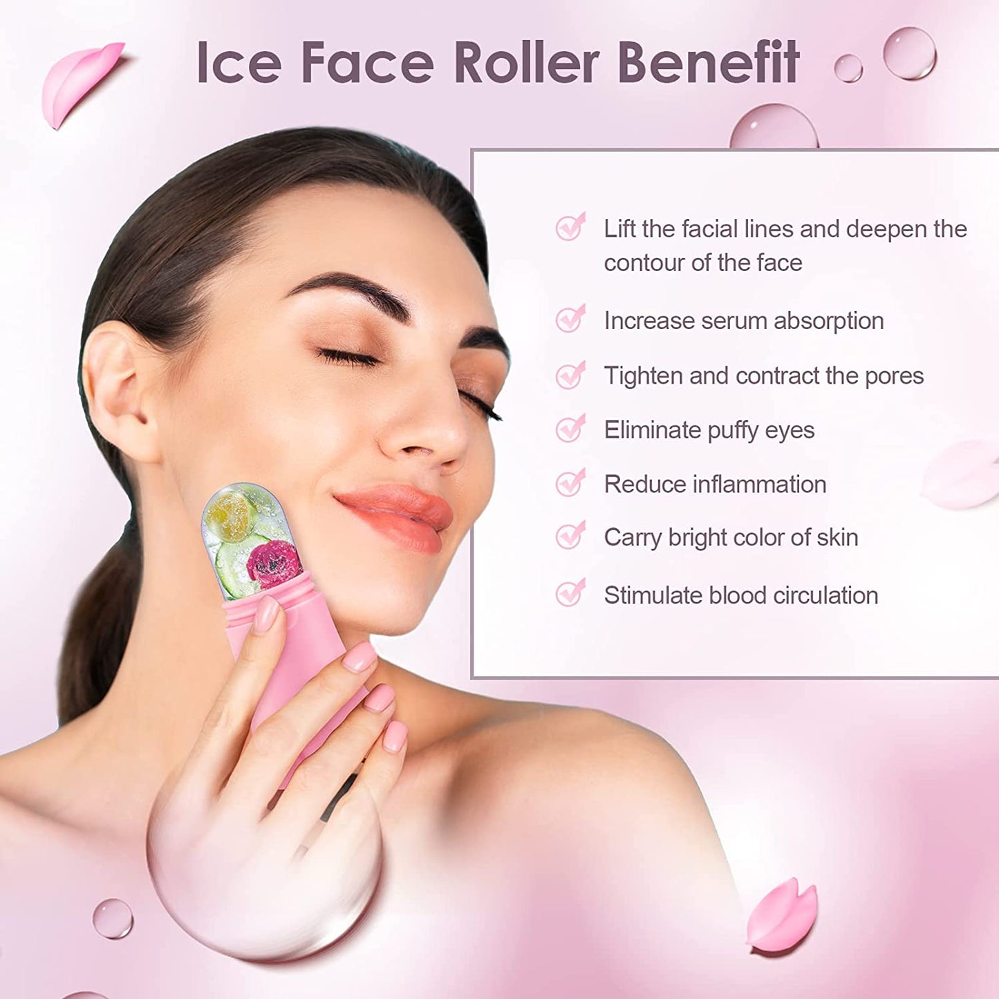 Ice Roller for Face Body Cat Paw Shape Silicone Facial Skin Care Beauty Massager