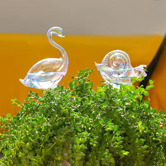 Glass Plant Self Watering Bulb 3PCS Iridescent Pearl Home Potted Planter Waterer