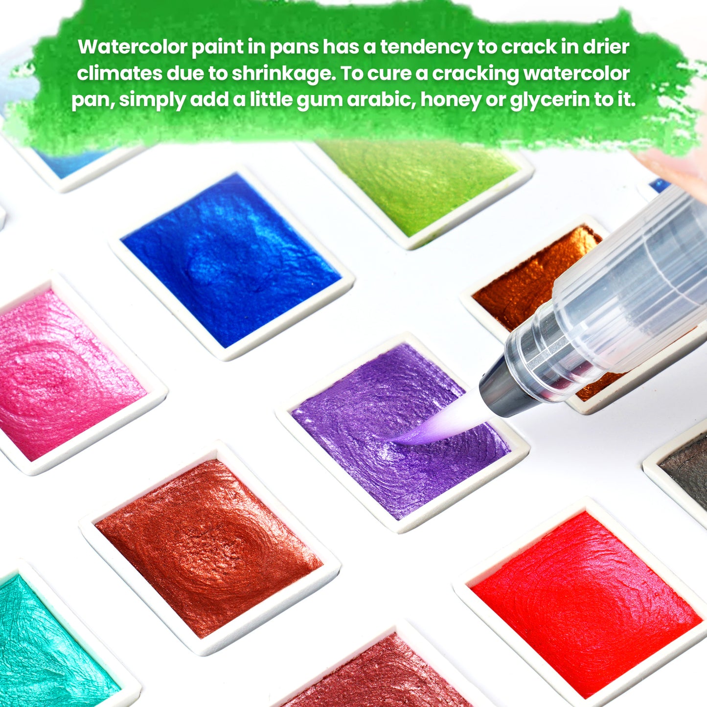 36 Pearlescent Glitter Colors Watercolor Paint Set, Portable Watercolor Palett