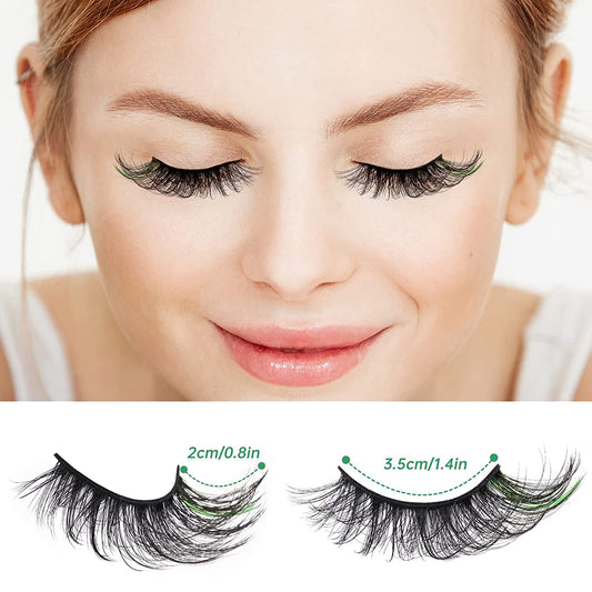 NiArt Faux Mink Eyelashes 7 Pairs Natural Look Fluffy Colored Lashes Eyelashes