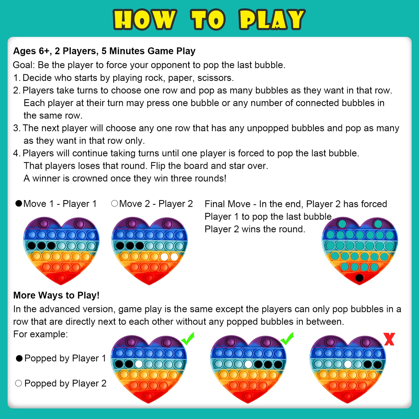 Fidget Pack 2PCS Push Pop Bubble Fidget Sensory Toy, Fidget Toys for Stress An