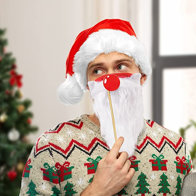 Christmas Santa Claus Party Costume Funny Holiday Cosplay 4PCS Adults New Year