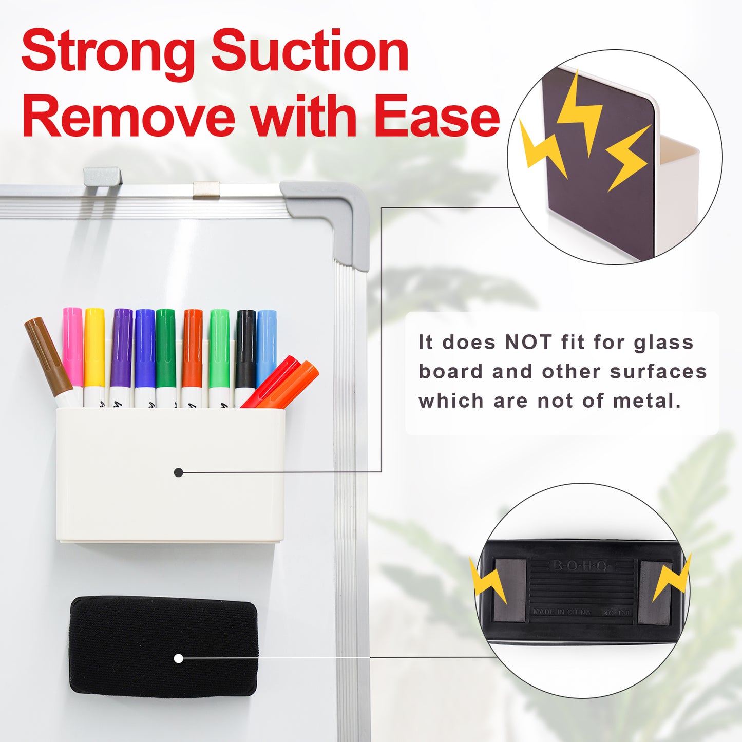 Whiteboard Magnetic Dry Erase Marker Holder Set 12 Assorted Colors Fine Dry Er