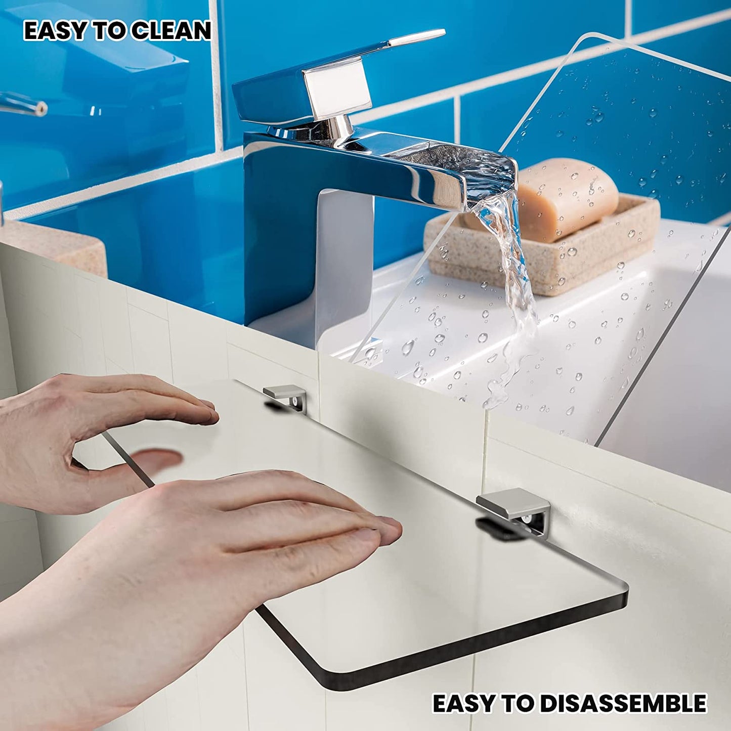 Floating Shelf 4PCS Acrylic Transparent Wall-Mount 0.2" Thick Invisible Display