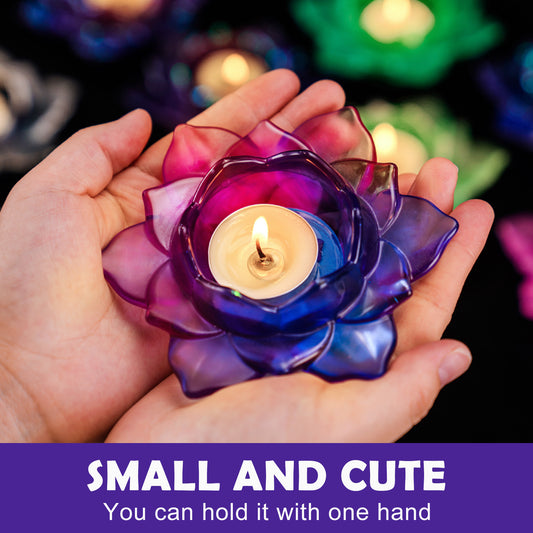 Lotus Candle Holder Epoxy Resin Casting Soft Silicone Mold Kit+10PCS Tealight