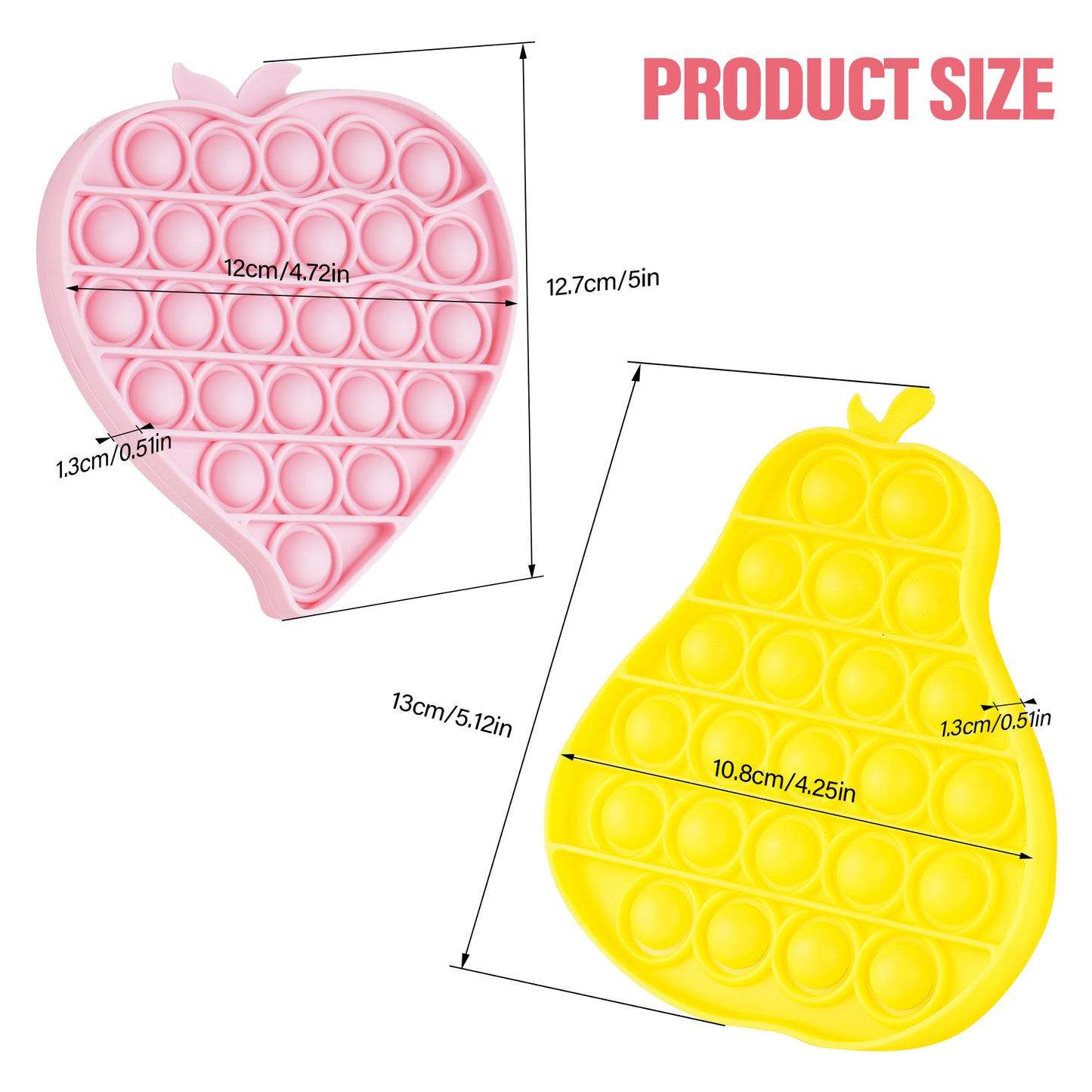 2PCS Push Pop Bubble Fidget Sensory Toys, Fidget Toys for Special Needs Stress