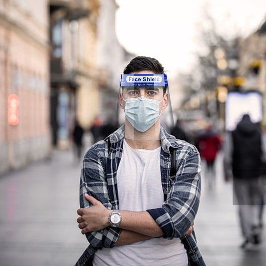 Protective Safety Face Shields 8-Pack Clear Unisex Adult Size Reusable, Lightwei