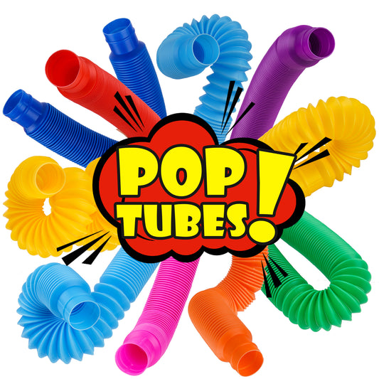 Big Pop Tube Sensory Fidget Toy 12PCS Stretchable Pipes Stress Anxiety Reducer