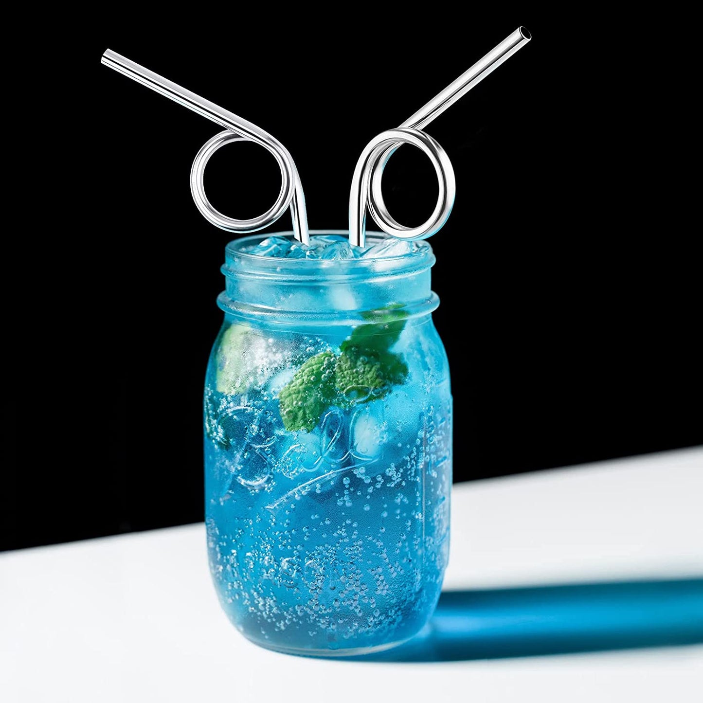 Loop Design Reusable Stainless Steel Straws Home Metal Straws Cleaning Brushes
