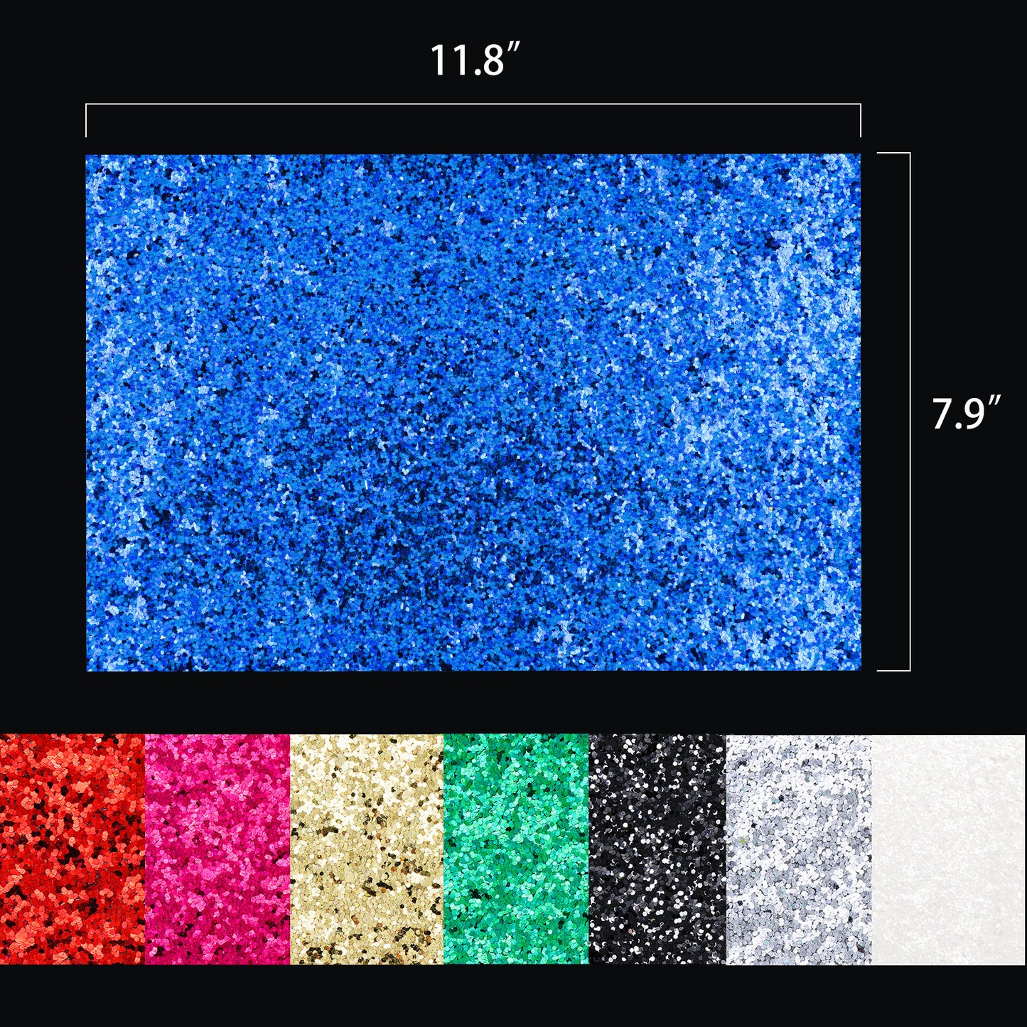 PU Glitter Leather 8-Color Coarse 1.2mm Thick Sheets with Hexagon Flakes for Mak