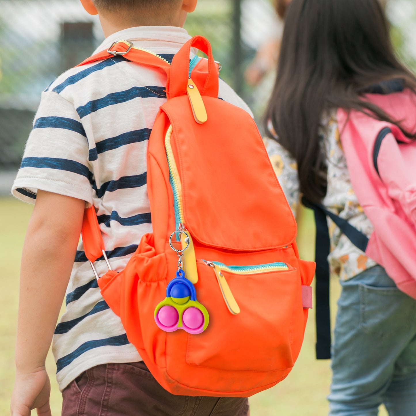 Fidget Pack 3PCS Mini Push Pop Bubble Fidget Sensory Toy Keychains