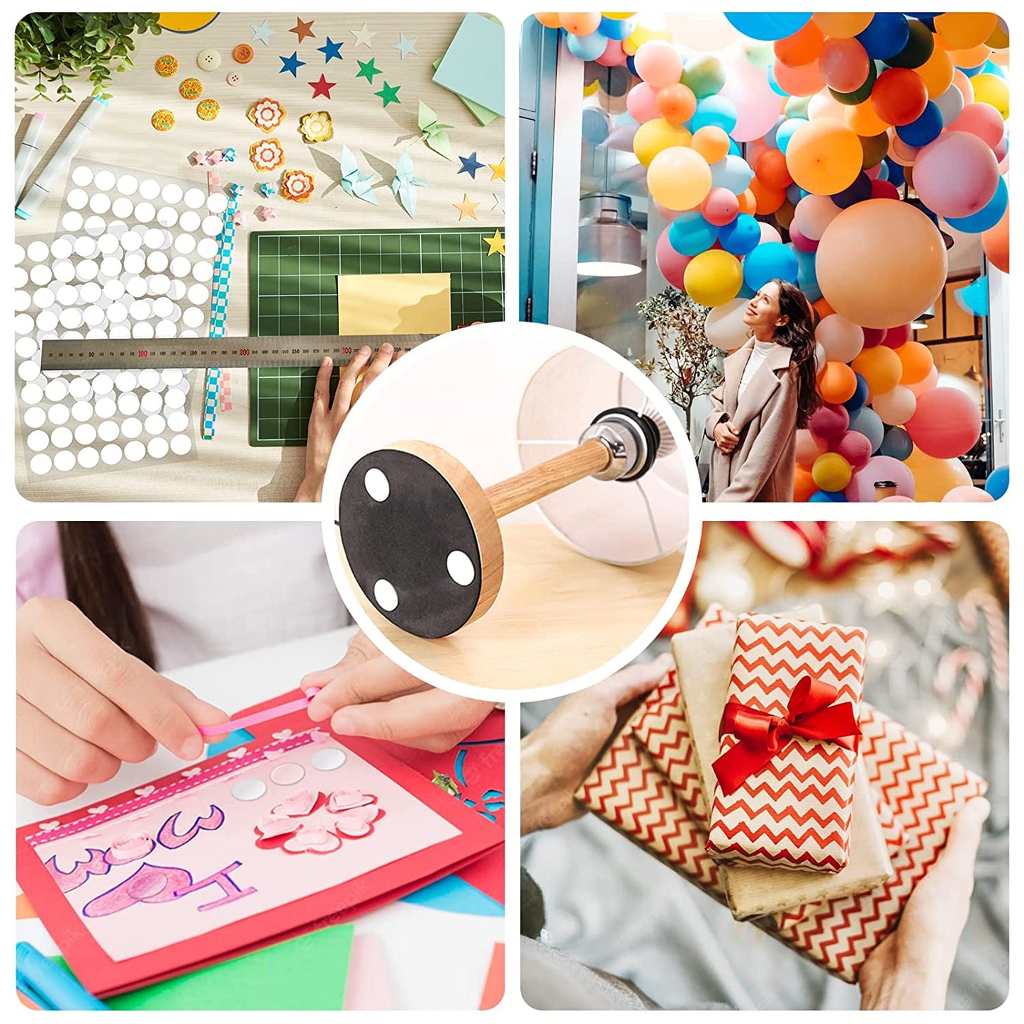 Double-Sided Acrylic Adhesive Dots 210PCS 0.79"/20mm Round Transparent Stickers