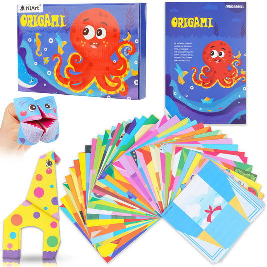 Origami Paper Kit 152 Sheets 72 Designs 5.5"x5.5" Double-Sided & Origami Book,