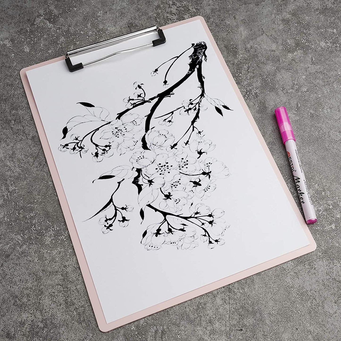 Clipboards Standard A4 Letter Size 6PCS Low-Profile Stainless-Steel Clip Morandi