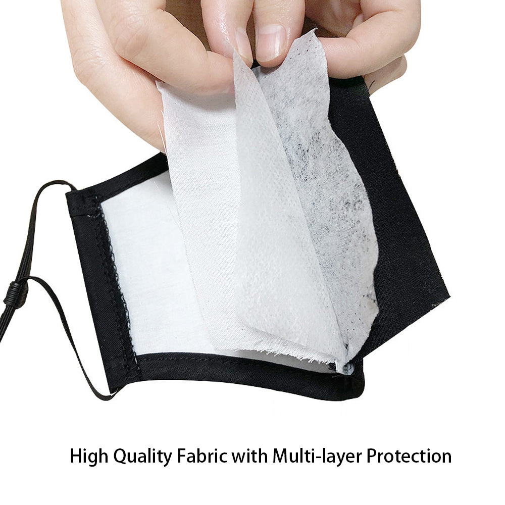 2-Pack Reusable Masks, Unisex Adult Size Washable Comfortable Cotton