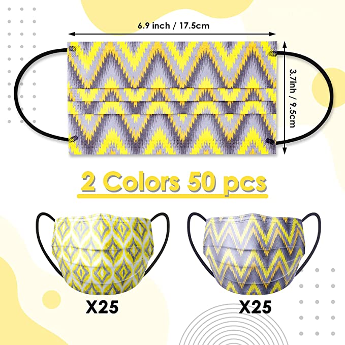 50PCS Individually Wrapped Disposable 2 Ikat Printed Patterns