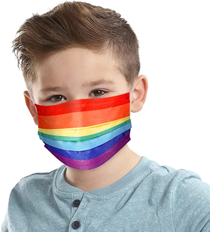 Kids' 60PCS Disposable Rainbow Colors Individually Packaged 3-Layer