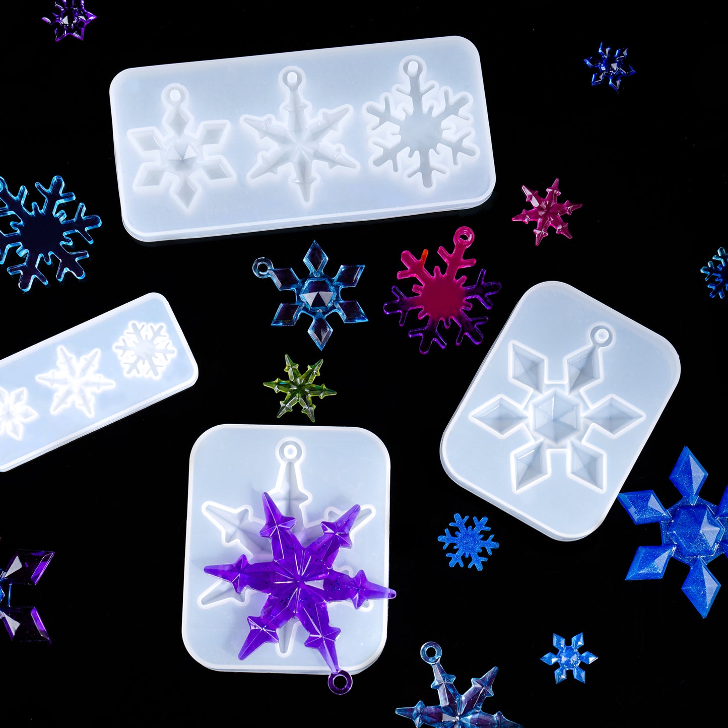 DIY Epoxy Resin Casting Silicone Mold 11 Snowflake Handmade Christmas Tree