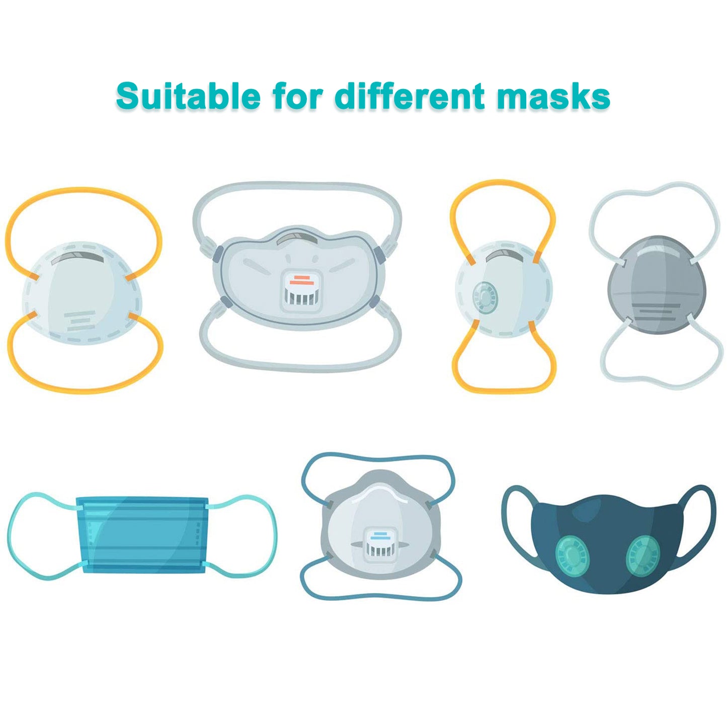 210-Pack Cord Lock Adjuster Heart Shape Ear Loop Adjustment Buckle Silicone 7 C