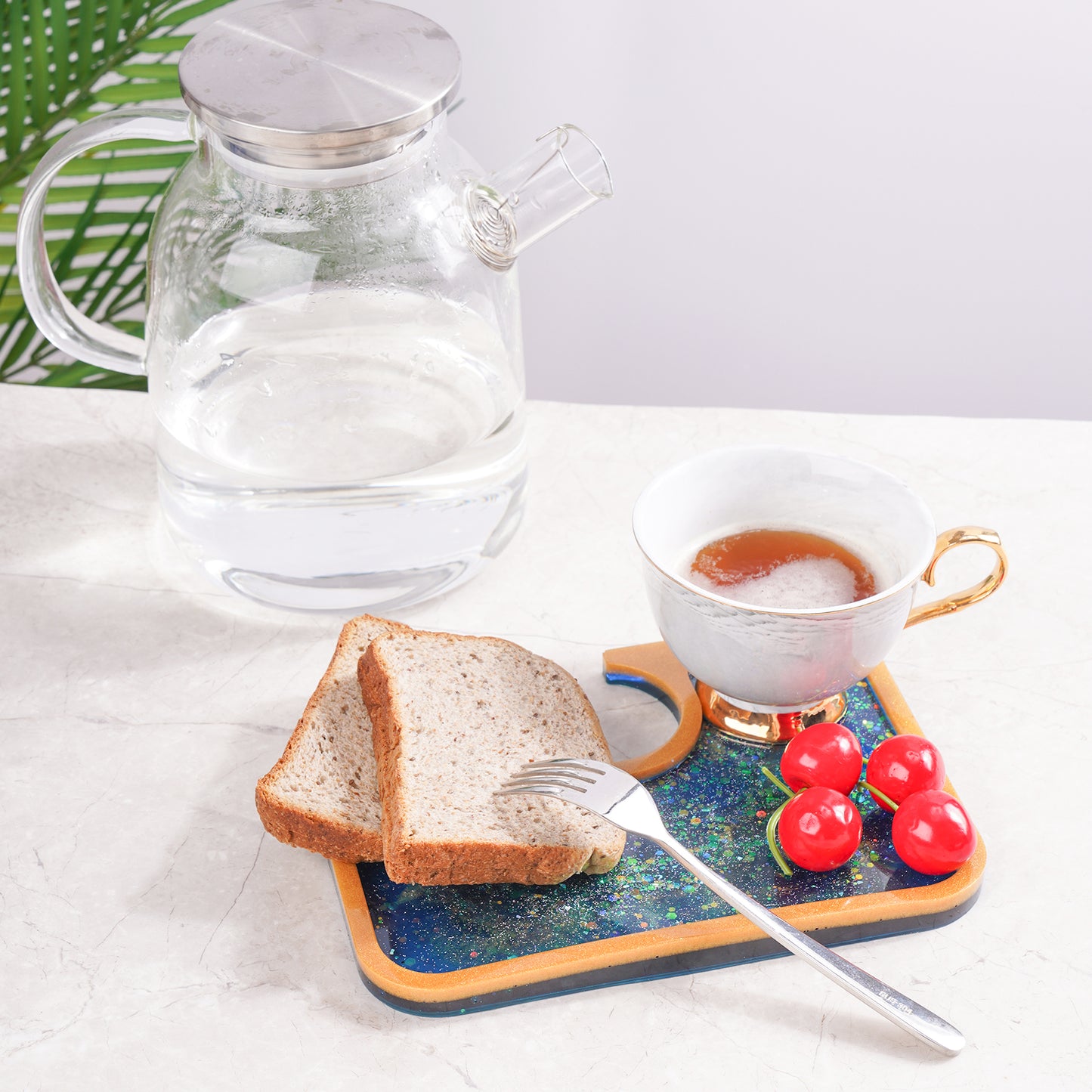 Serving Tray Epoxy Resin Silicone Mold Kit, Breakfast Tray with Edges and Cup