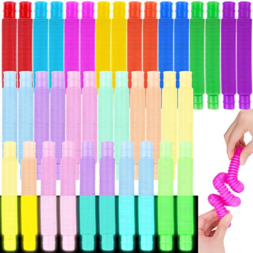 38PCS Mini Pop Tube Sensory Fidget Toy Multicolor 0.75"” Stretchable Popper