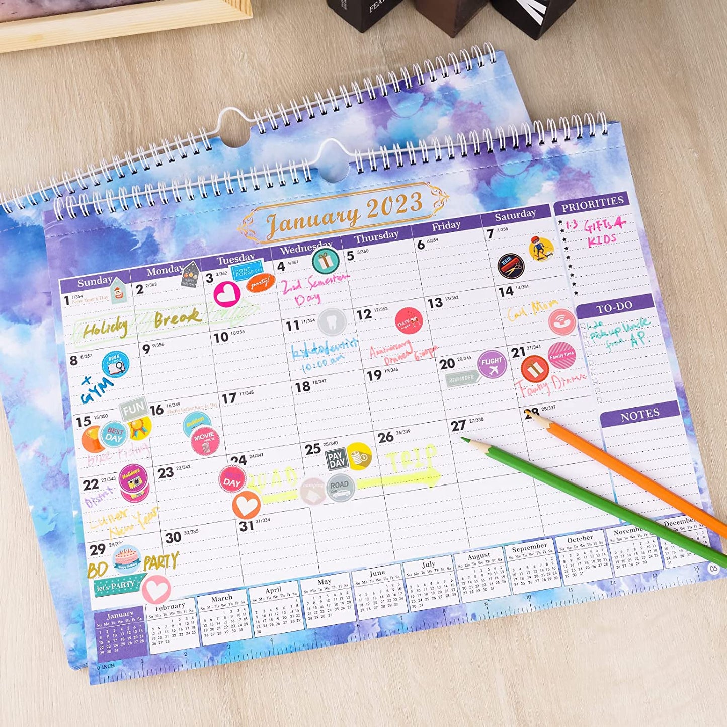 2023 Wall Calendar 14 Monthly Calendar Jan. 2023 - Feb. 2024, 15''x11.5'' Large