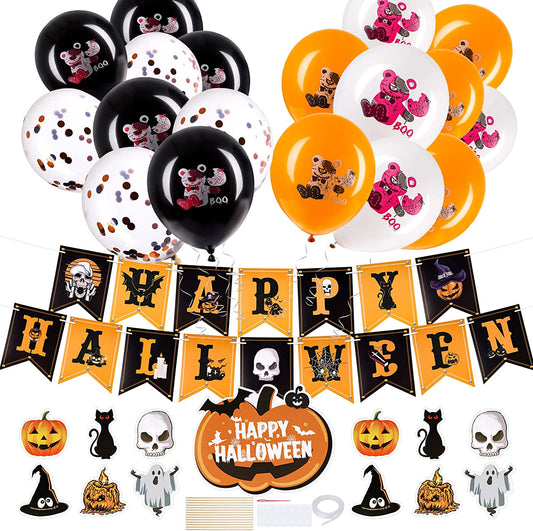 32PCS Halloween Decoration Balloons Party Supply Spooky Bear Scary Creepy Party