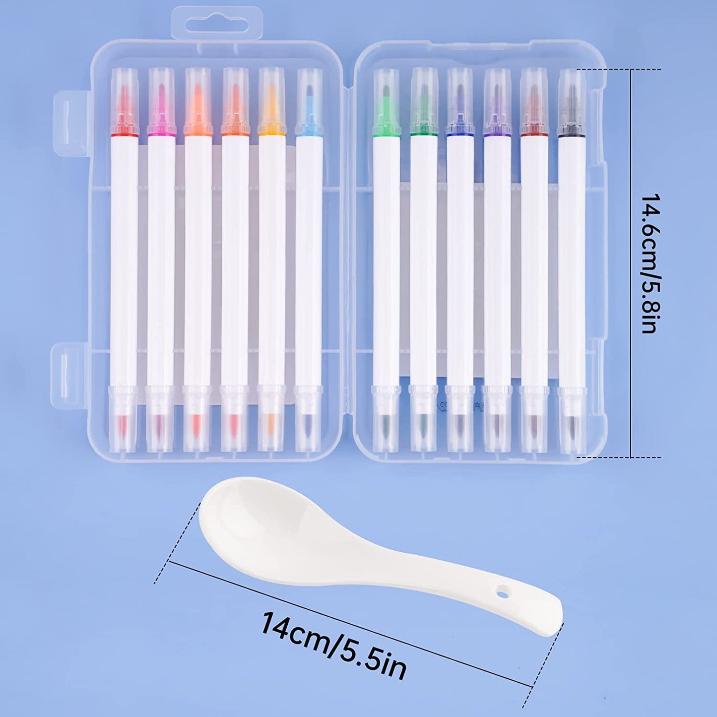 Dual Tip Water Painting Marker 12 Color Spoon Magic Doodle Pen Floating on Water