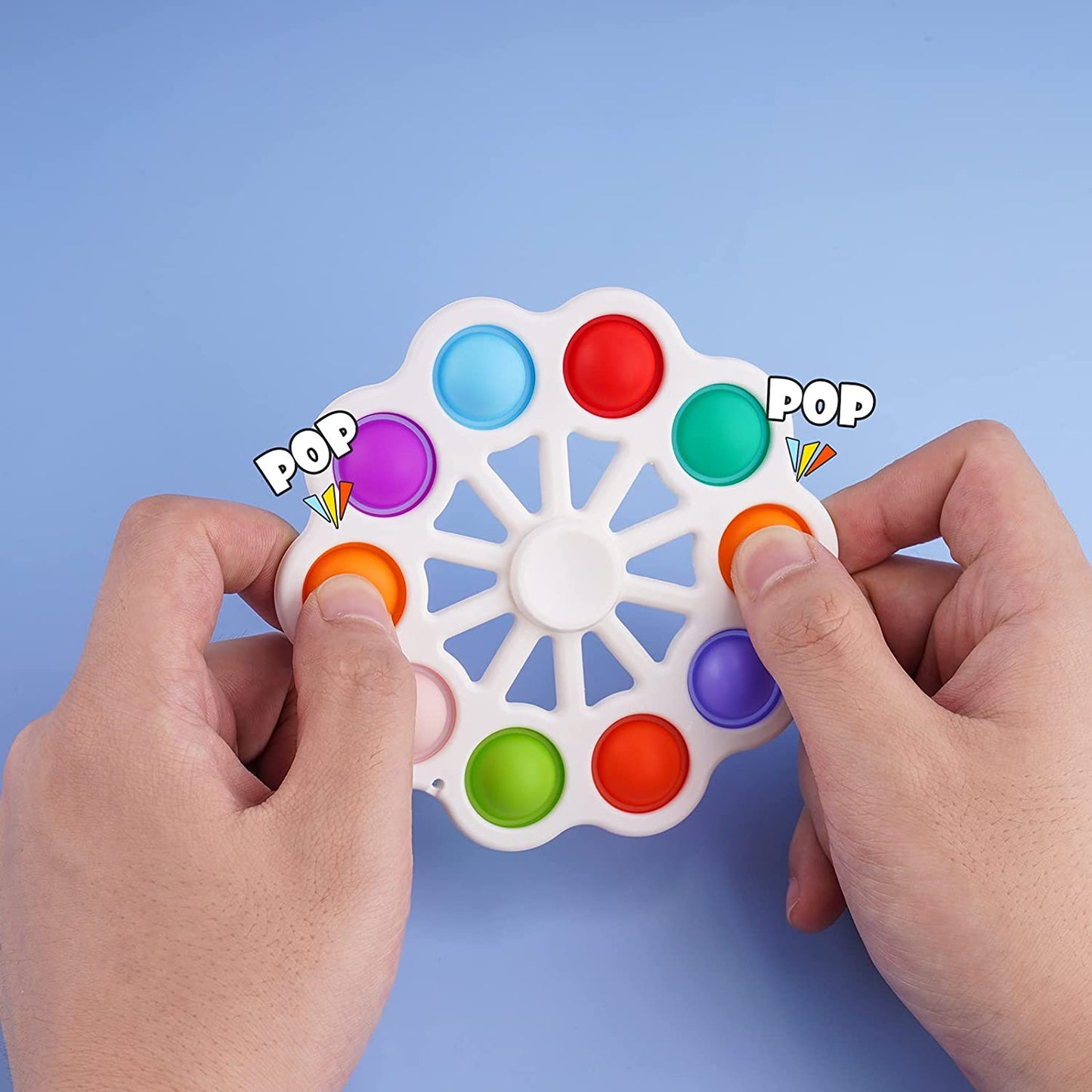 2-Pack 2-in-1 Pop Bubble Fidget Spinner Set (10-Bubble + 5-Bubble), Push Bubbl