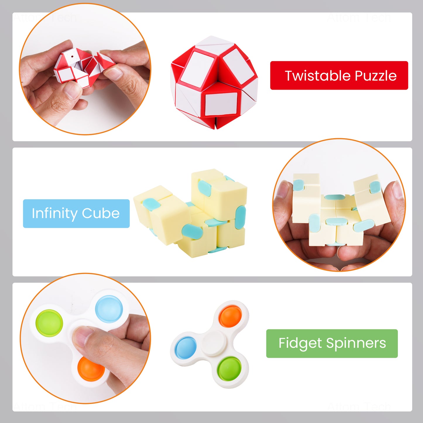 25PCS Fidget Toy Variety Pack, Assorted Sensory Hand Fidget Toy Bundle Set Str