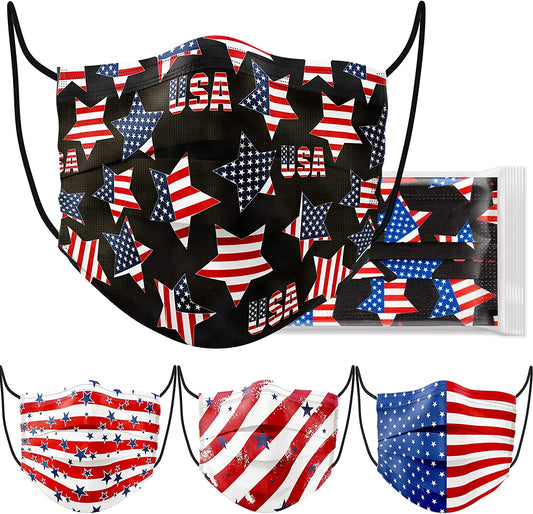 Adult USA Flag Protect Disposable 60PCS Breathable Skin Friendly Individual Wrap