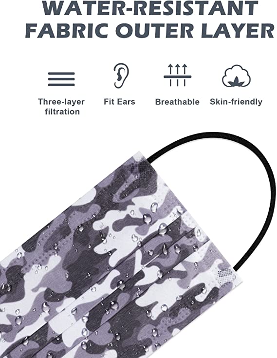 Kids 60PCS Camo Disposable 6 Colors Variety Pack Individually Wrapped Camouflage