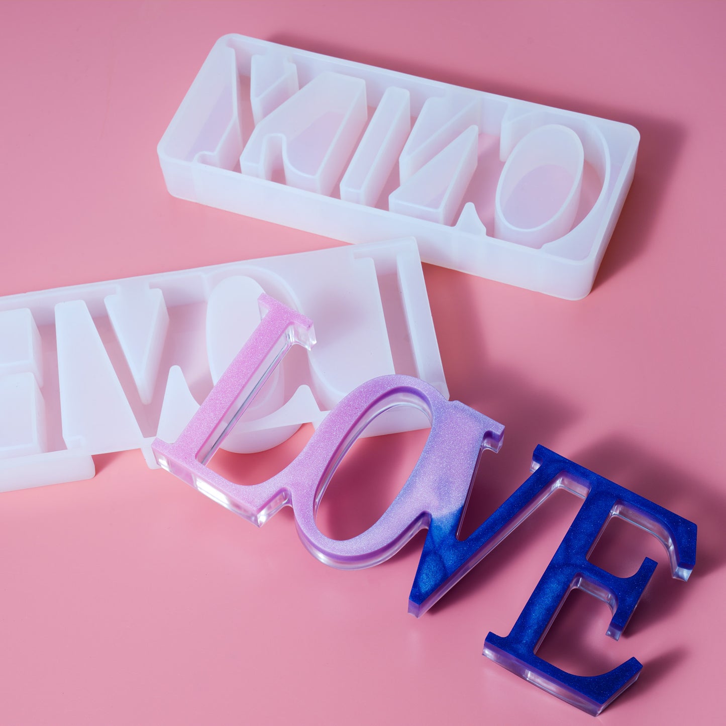 3D Word Sign Soft Silicone Molds Epoxy Resin DIY Casting Handmade Project Decora