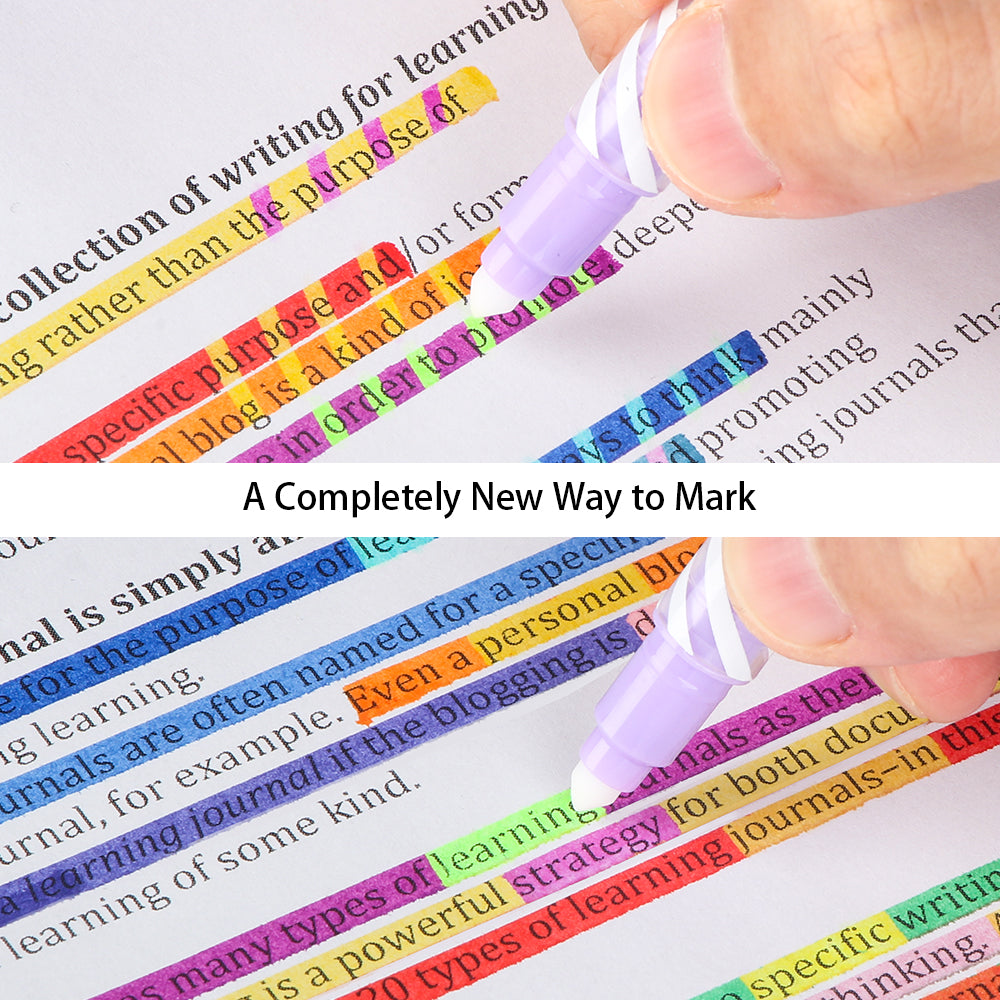 Magic Highlighters Color Changing Marker Pens Dual Tip Chisel Tip 12 Colors Pack