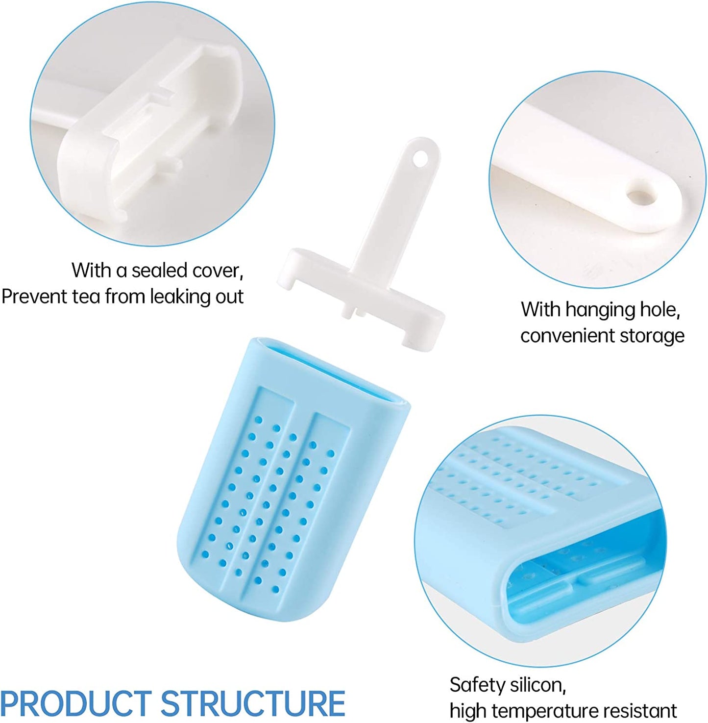 Silicone Tea Infuser 4PCS Loose Tea Steeper Cute Popsicle Ice Cream Tea Strainer