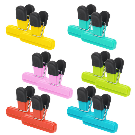 12-Pack Plastic Chip Bag Clips - Small, 6 Colors