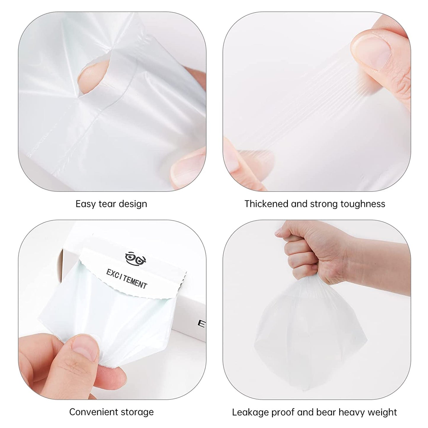 Small Disposable Trash Bags 6 Rolls/180PCS for Ninja Mini Desktop Trash Can