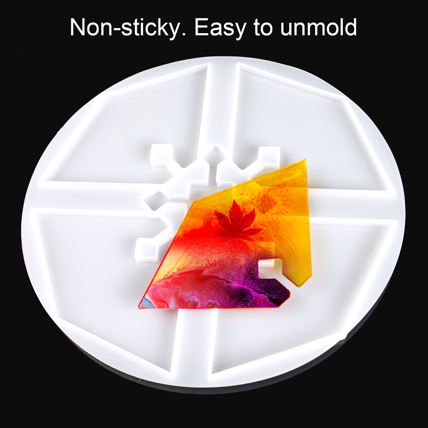 2PCS Coaster Epoxy Resin Casting Silicone Molds DIY Symmetric Jigsaw Puzzle 5-