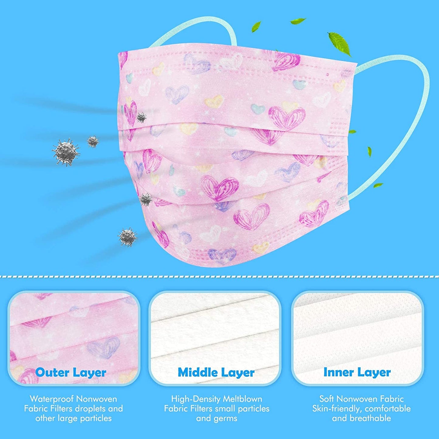 Kids 60 Disposable Fantasy Universe Magic Rainbow Mesh Princess Gradient Colors