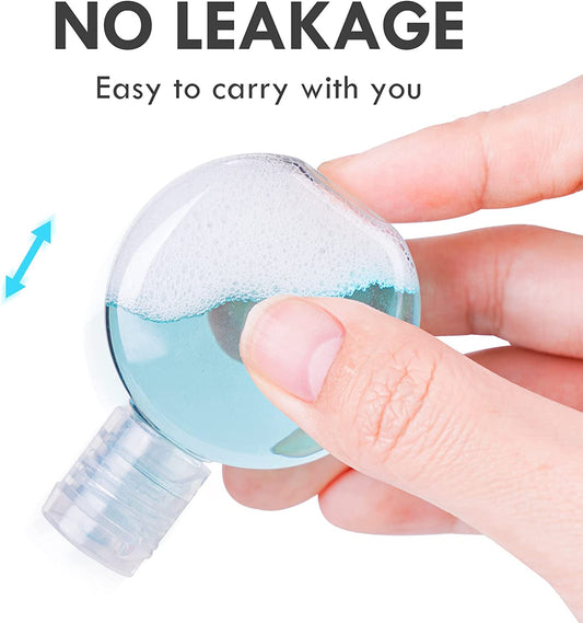 2-Pack PU Leather Hand Cleaner Holders with 48ml Bottles Adjustable Strap