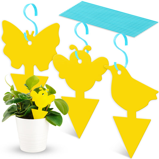 48-Pack Sticky Plant Bug Trap Indoor Outdoor Yellow Fly Catcher Nontoxic Odorl