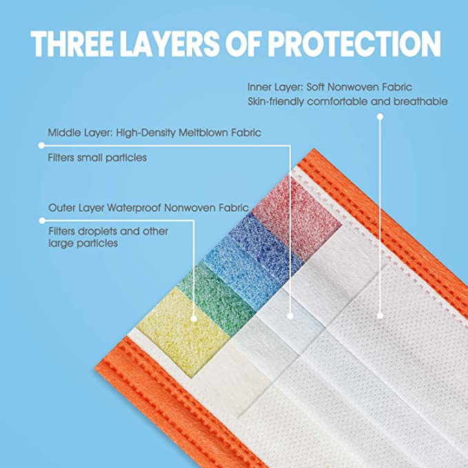 50PCS Rainbow Color Individually Wrap Soft Elastic Earloop