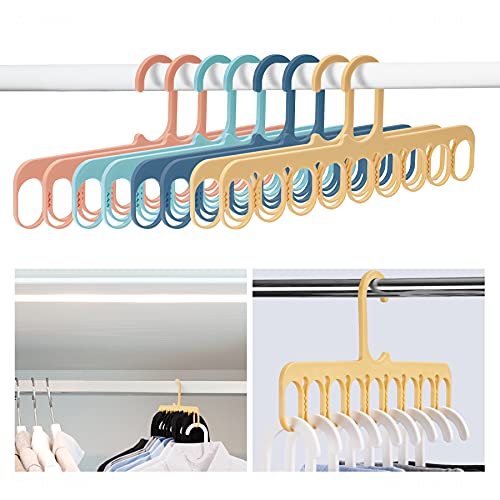 8-Pack 9-Hole Clothes Hangers Organizer Set, Multifunction Hanger Space-Saving