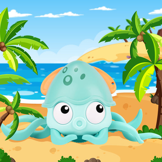 Amphibious Crawling Octopus Windup Bath Toy Kawaii Cartoon Walking Octopus wit