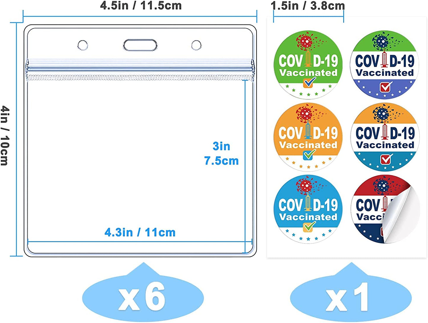 6PCS Vaccination Record Protector Kit CDC Vaccination Card Cover Holder 4X3