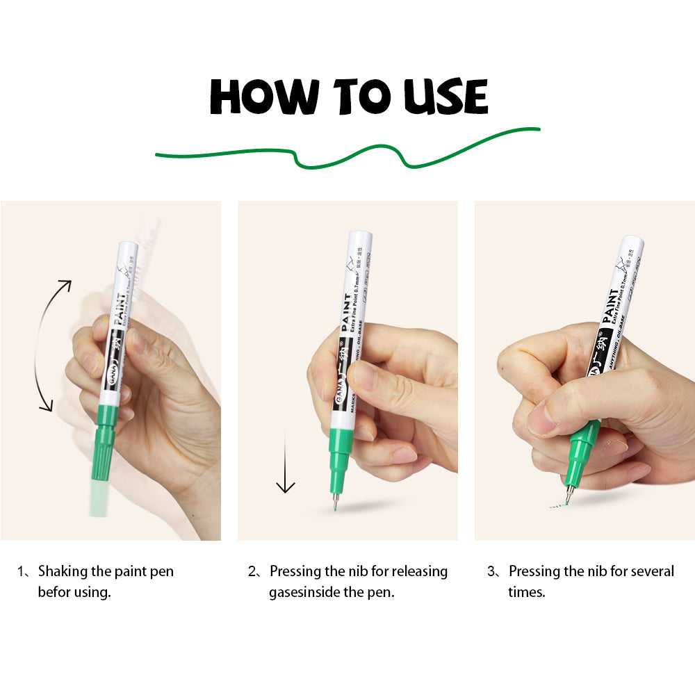 Permanent on Almost Any Surfaces Paint Markers, 0.7mm Oil-based Fine Tip Paint