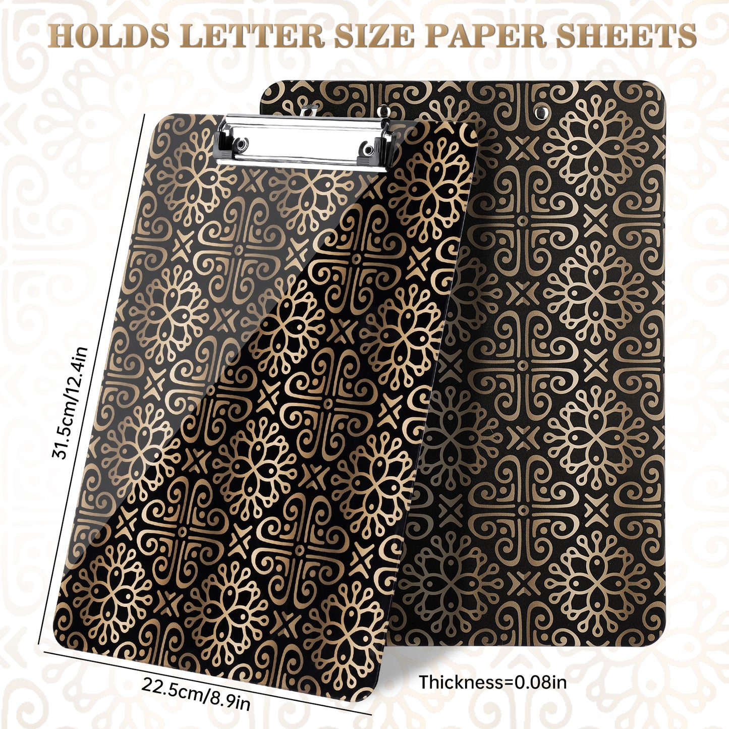 Plastic Clipboard Standard A4 Letter Size 12.4"x8.9" Low Profile Clip Hanging