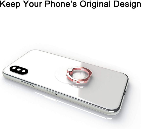 Clear Cell Phone Ring Holder Grip 360 Degree Rotation Finger Kickstand Rose Gold